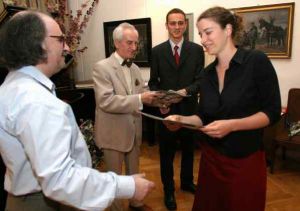 Jasmin Kasparek (Switzerland) receiving Diploma of Participation. Photo by L. Giza